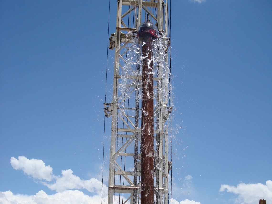 Water being pumped from well